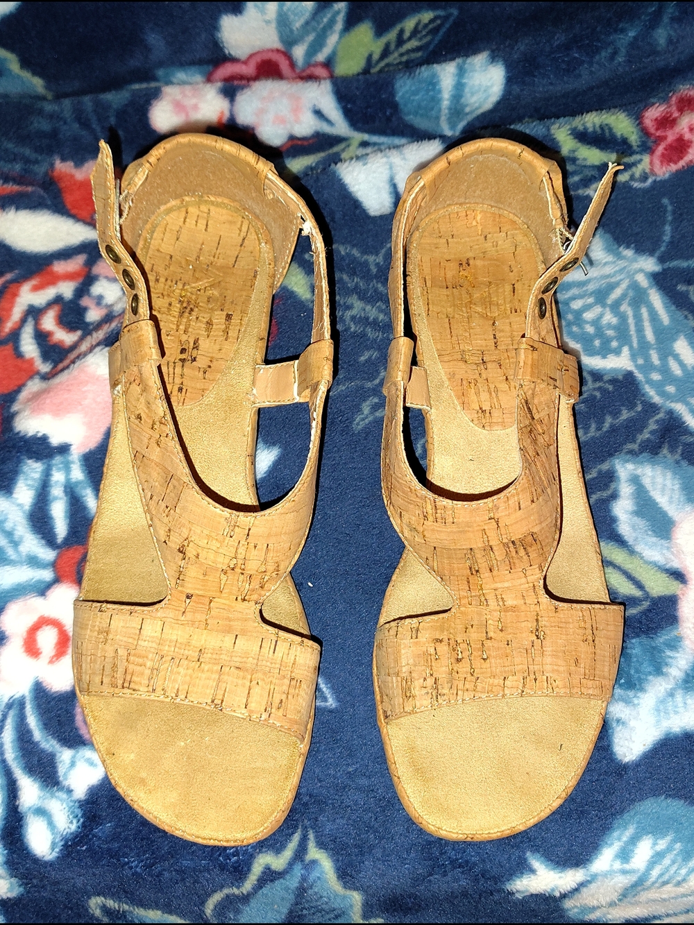 A2 By Aerosoles Cork-Style Tan Slingback Sandals